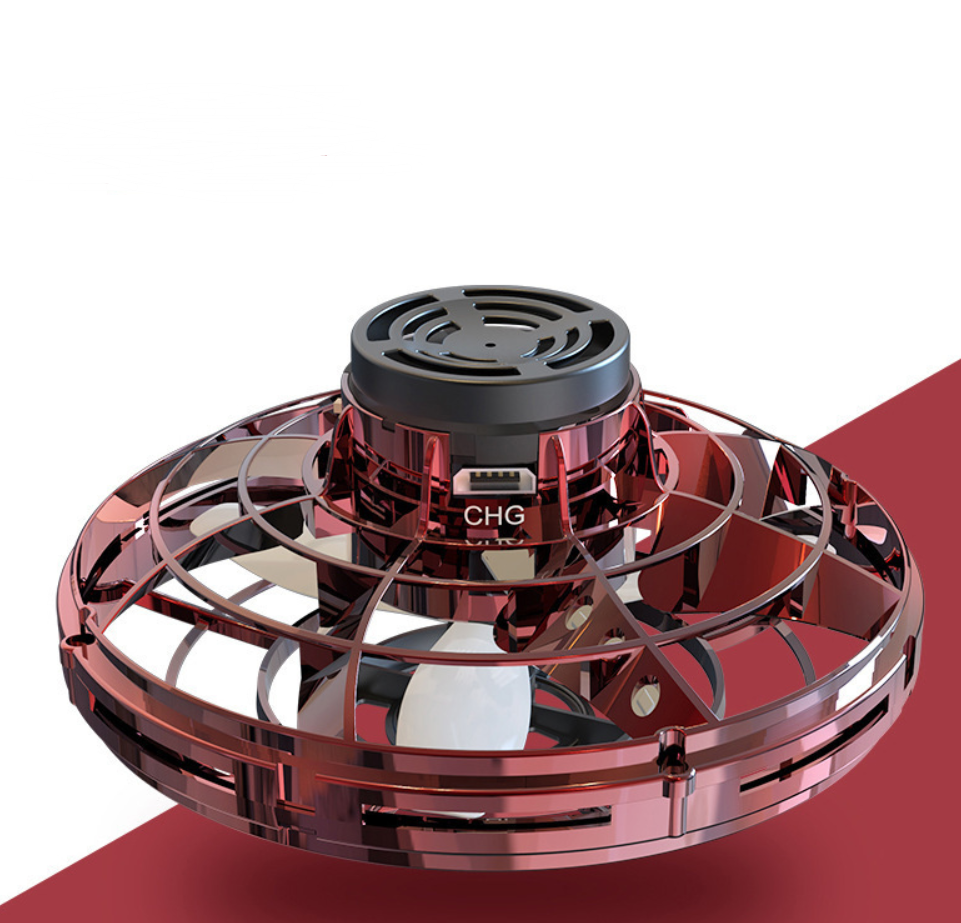 flying disco ball - Mini Fingertip Gyro Interactive Decompression Toy Drone LED UFO Type Flying Helicopter Spinner Toy Kids